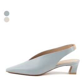 [KUHEE] Sling-back 2044K 4cm-Middle Heel Slippers Mule Cowhide Daily Handmade Shoes-Made in Korea